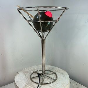 Rare Vintage 1993 David Krys 14.5" Chrome Martini Olive Bar Lamp Pop Art Light